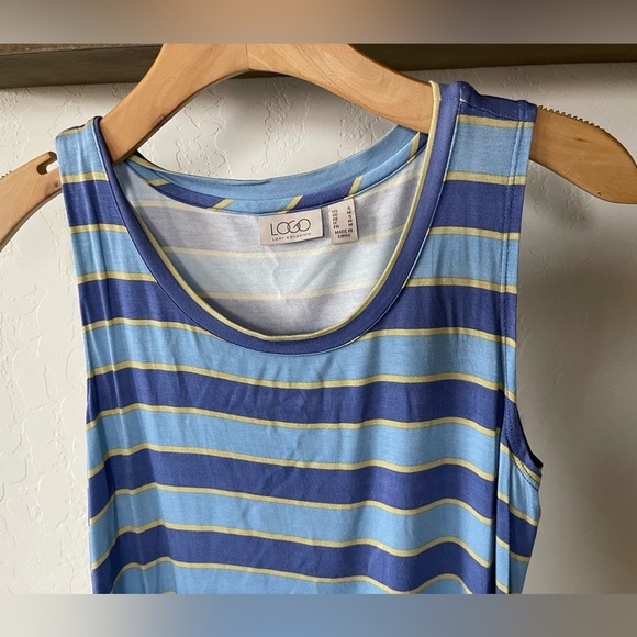 Logo Lori Goldstein| Jersey Knit Striped Tank Top, Size Small•••Flowy & Comfy - Picture 5 of 8